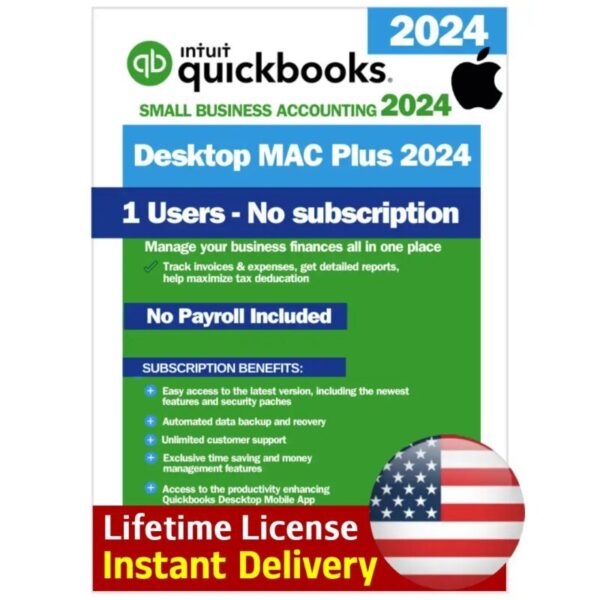 QuickBooks Desktop Mac Plus 2024 — Lifetime License — 1 User (Key)