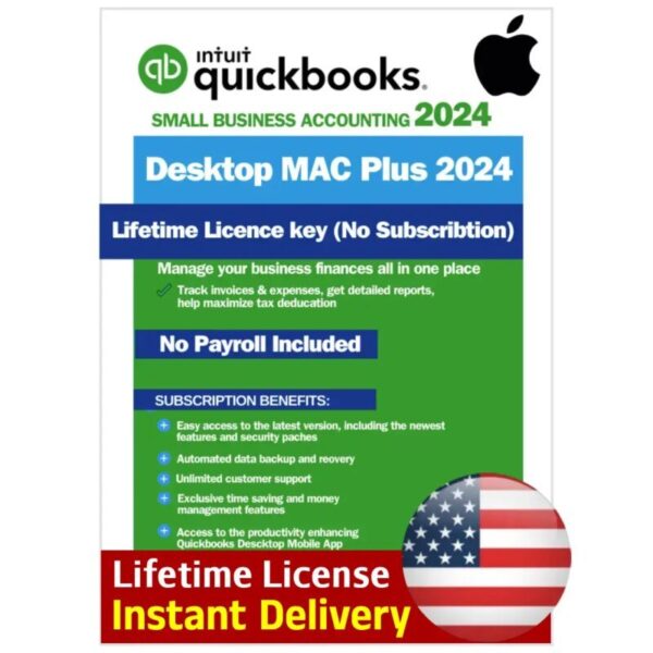 QuickBooks Desktop Mac Plus 2024 — Lifetime License — 1 User